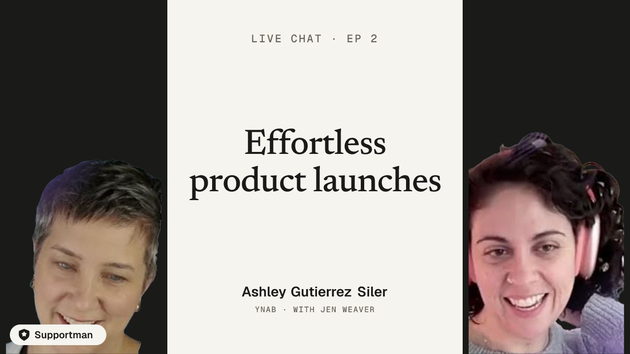 Effortless product launches · episode 2 of Live Chat with Jen Weaver with Ashley Gutierrez Siler